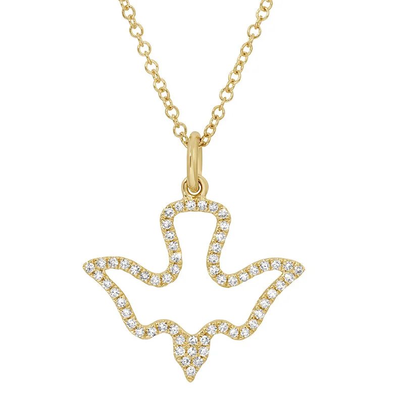 Classic Chain Necklaces-COLEY OPEN DIAMOND DOVE NECKLACE