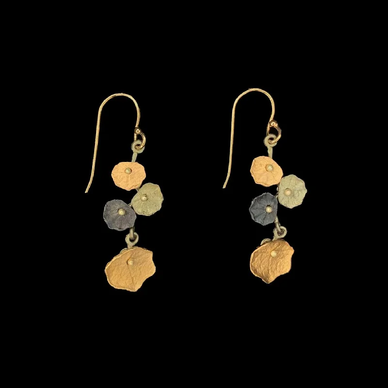 Fashionable Pearl Earrings-Nasturtium Earrings - Dainty Wire