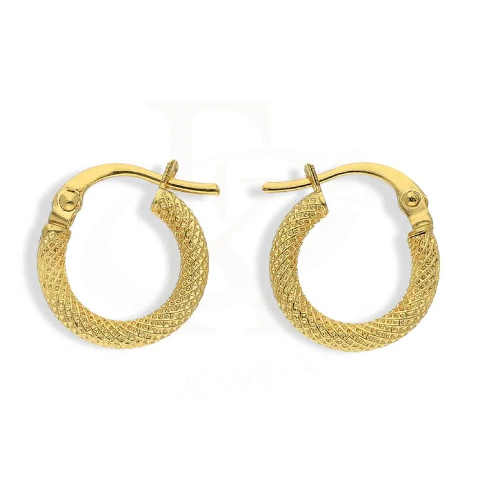 Statement Gemstone Earrings-Gold Clip On Hoop Earrings 18KT - FKJERN18K3040