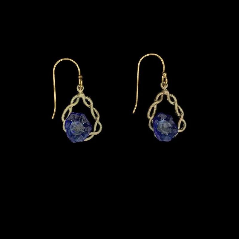 Cute Gemstone Earrings-Morning Glory Earrings - Petite Hoop Wire