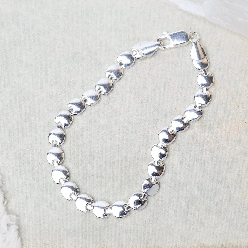 Classic Silver Wedding Bracelets-Round Discs Bracelet