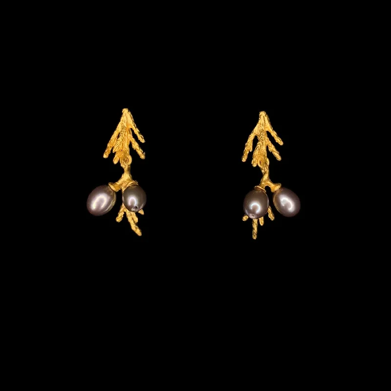 Antique Gold Earrings-Juniper Earrings - Post