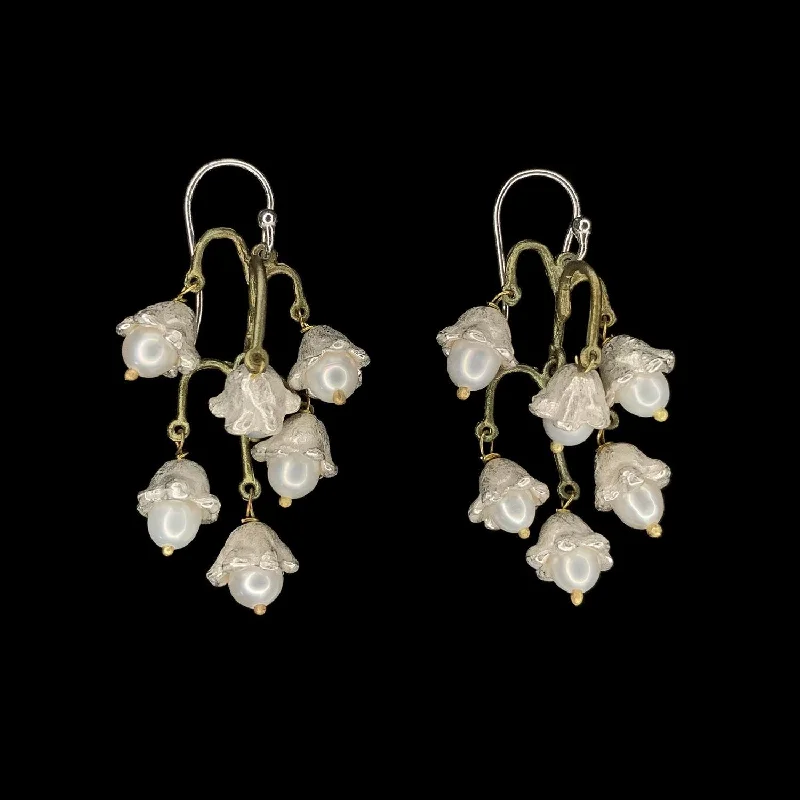 Classic Gold Earrings-Lily of the Valley Earrings - Flowers Statement