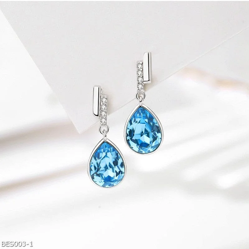 Luxury Wedding Earrings-Austrian crystal Only Love stud earrings