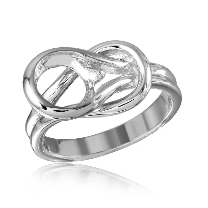 Silver Wedding Bands for Men-Silver 925 Rhodium Plated Lock Single Stone Mounting Ring - BGR01014