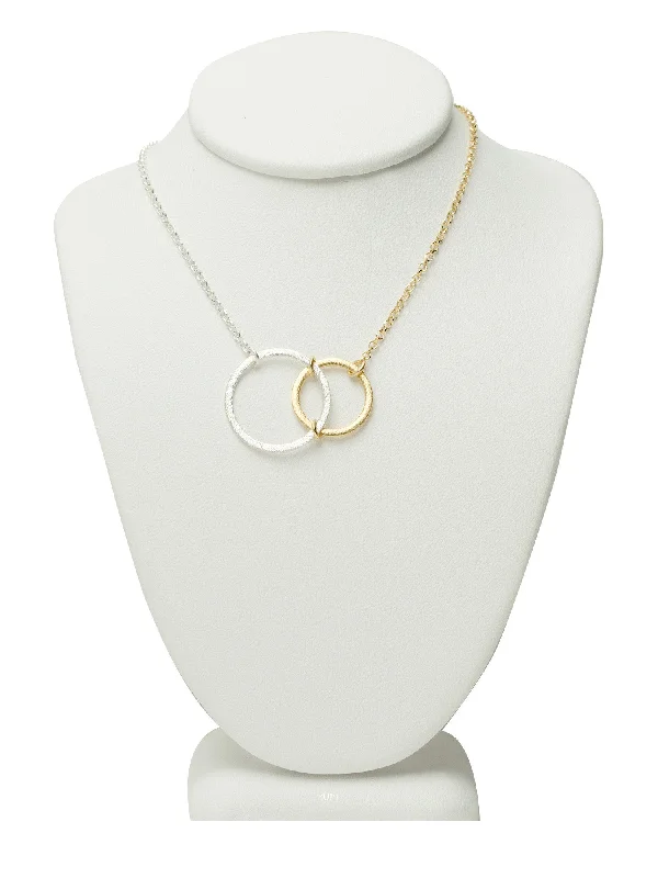 Simple Choker Necklaces-Gold/Silver Abstract Circle Necklace