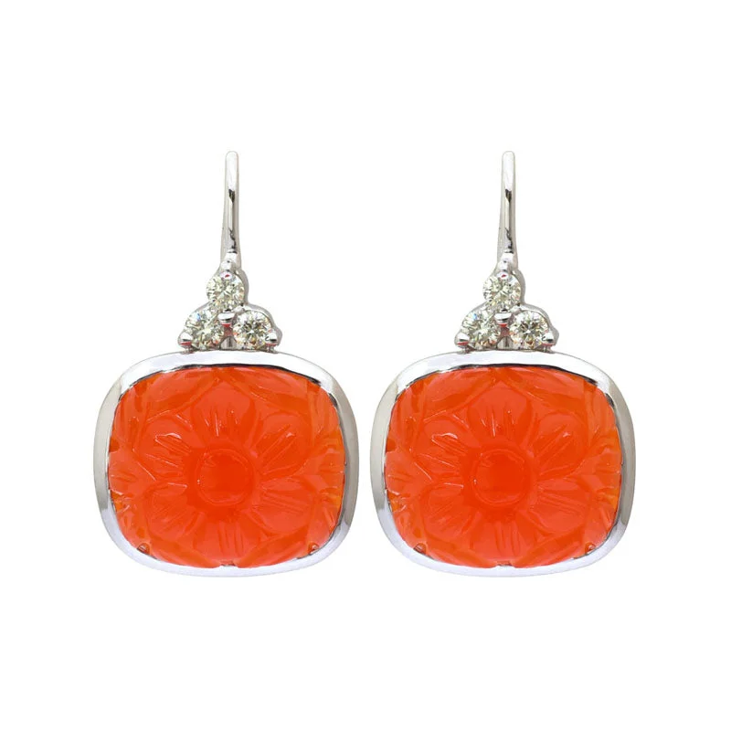 Statement Earrings-Earrings-Cornelian and Diamond