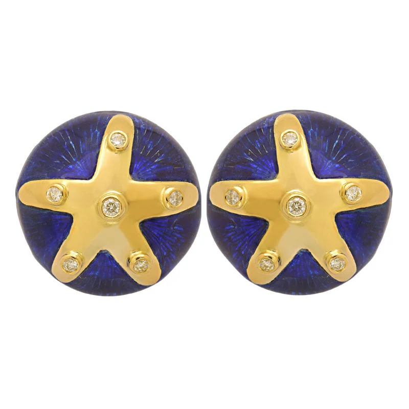 Stunning Gold Earrings-Earrings-Diamond (Enamel)