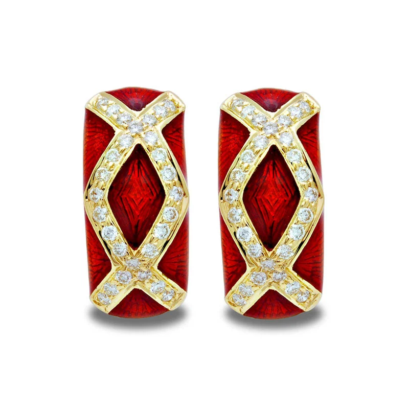 Beautiful Hoop Earrings-Earrings-Diamond (Enamel)