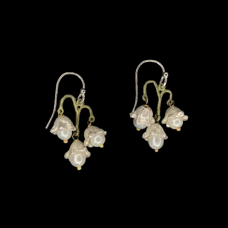 Unique Wedding Earrings-Lily of the Valley Earrings - Triple Flowers