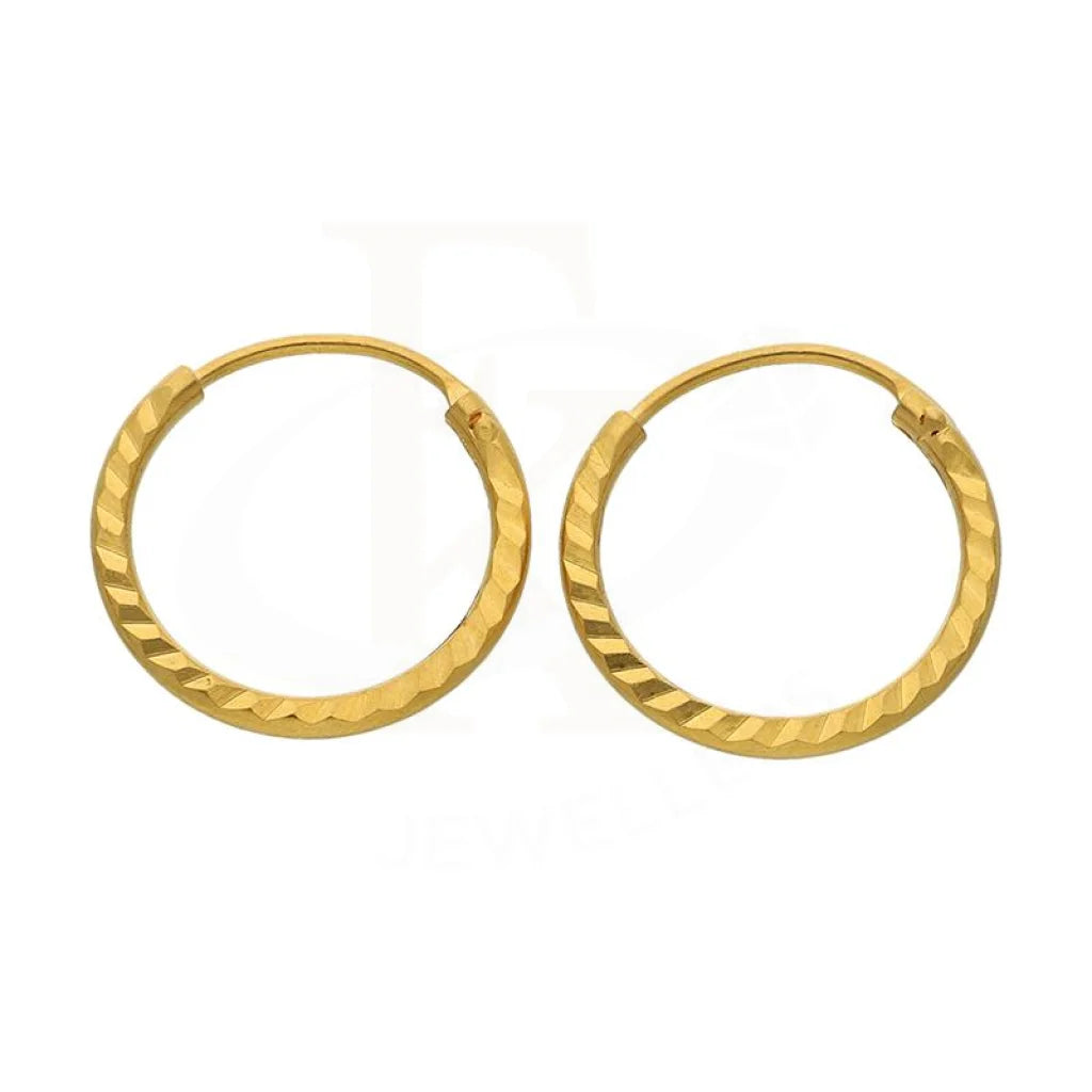 Luxury Stud Earrings-Gold Hoop Earrings 21KT - FKJERN21K2430